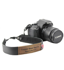 Leather Camera Strap - Made with Black Leather