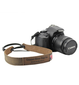 Leather Camera Strap - Made with Distressed Tan Leather