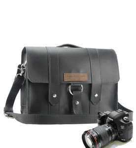 14" Medium Newport Journeyman Camera Bag in Black Excel Leather