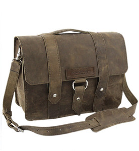 15" Large Journeyman Laptop Bag in Distressed Tan Leather