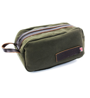 Toiletry Dopp Kit - Water-resistant, roomy Rugged Cotton Duck Made in the U.S.A. - VIN-DOPK-CD-FG
