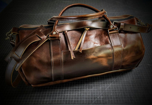 Full Grain Leather Duffle Bag/monogrammed Leather Weekender 