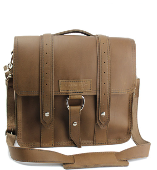 10" Small Brooklyn Safari iPad (Tablet) Bag in Brown Oil Tanned Leather