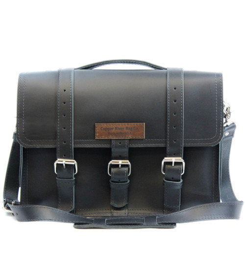 15" Large Belmar BuckHorn Briefcase in Black Excel Leather