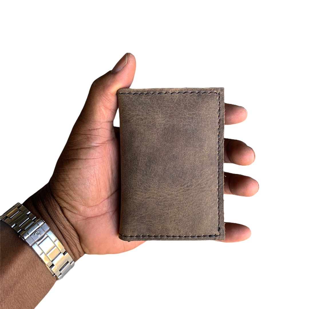 Leather Trucker Wallet - USA Made, Slim Metal Chain, Tan, Monogrammed, Full Grain Leather, Handmade by Mr. Lentz