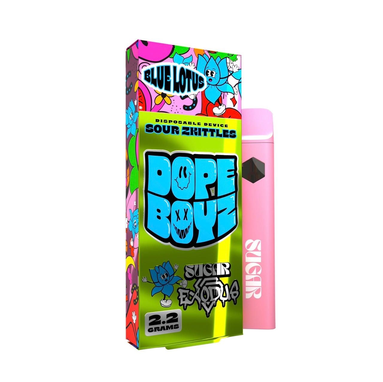 Sugar x Exodus Dope Boyz Blue Lotus Disposable Vapes 2.2g