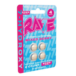 Rave Kratom 20mg 7-Hydroxy Tablets | 4ct