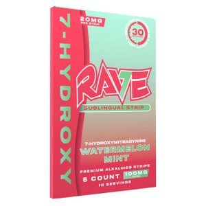 Rave Kratom 20mg 7-Hydroxy Sublingual Strips | 5ct