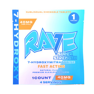 Rave Kratom 40mg Super Strength 7-Hydroxy Tablets | 1ct