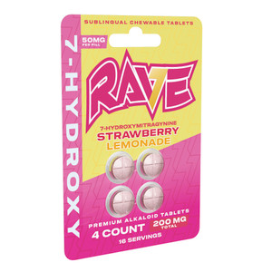 Rave Kratom 50mg 7-Hydroxy Tablets | 4ct