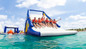 Beach park guests on the floating water slide at the Playa Mia Grand Beach Park in Cozumel 