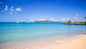 Long stretch of beach at Bay Gardens Beach Resort in St. Lucia. 