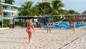 Cruisers enjoy beach volleyball at El Cid Resort in Cozumel.