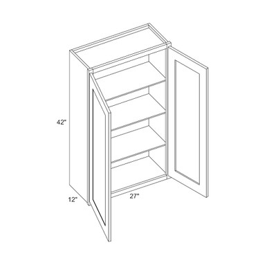 KCD Unfinished Birch KD Shaker 27" x 42" Wall Cabinet