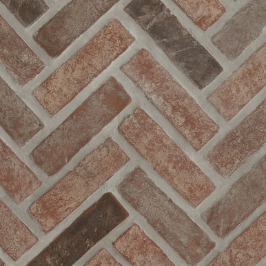 Noble Red Clay Brick Herringbone Mosa...
