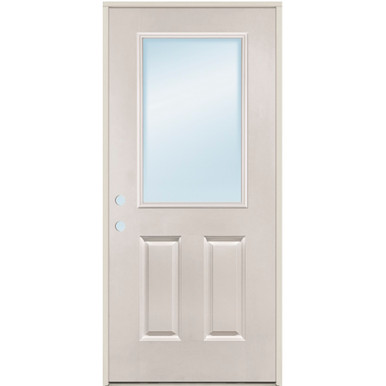 32" x 74" Mobile Home RH Fiberglass Half-Lite Exterior Door | Home Outlet