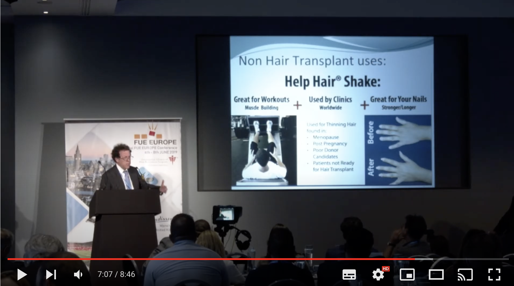 Dr Larry Shapiro lectures at FUE Europe Hair Society on Help Hair and Shapiro Chart