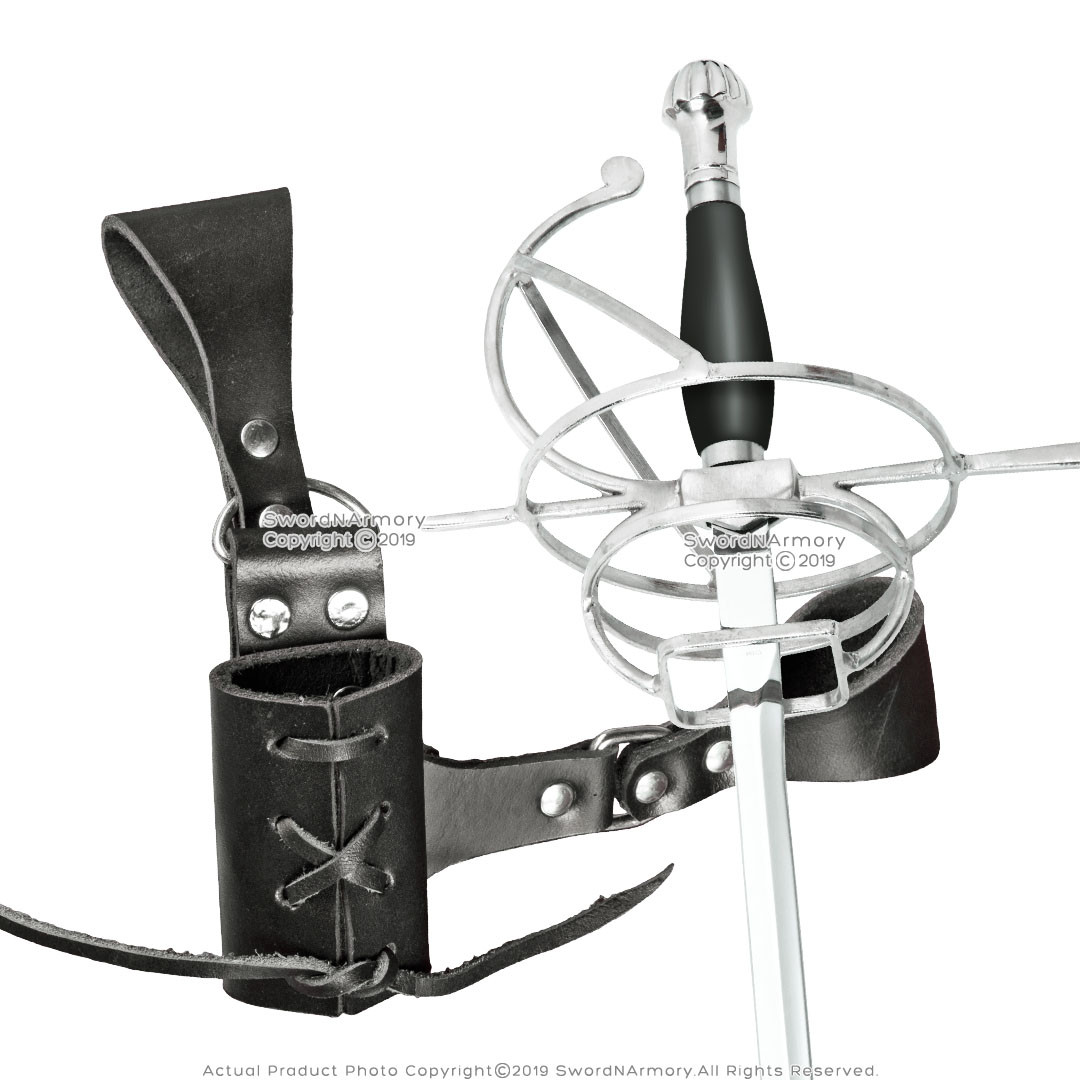 Bundle:Renaissance Swept Hilt Rapier Fencing Sword with black