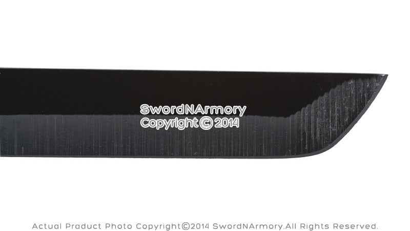 19" Dual Full Tang Blade Black Ninja Swords Machete with Back Carrying ...