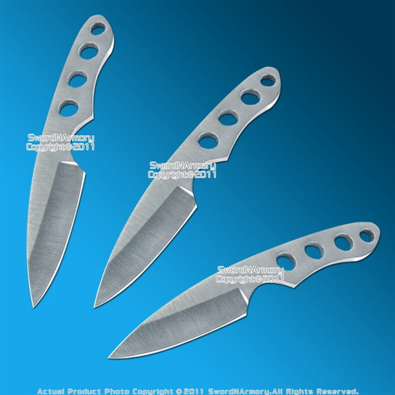 3 Pcs 6 Full Tang Steel Throwing Knife Set Fixed Blade Throwers with Sheath