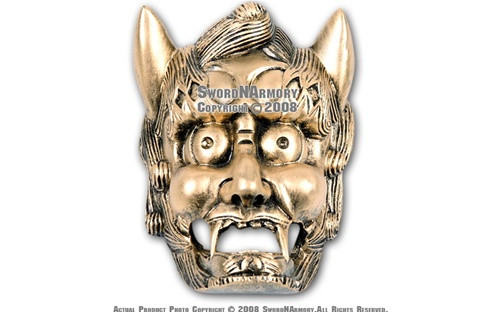 Japanese Kami Mask Sai Wall Mount Holder Copper