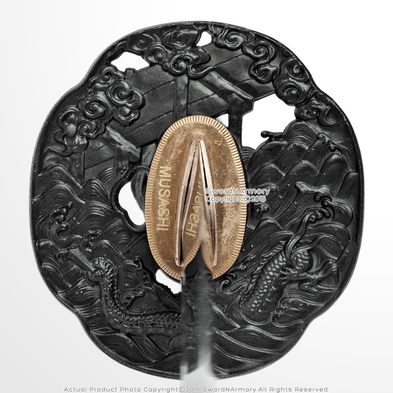 Musashi Handmade Samurai Sword T10 Steel Differentially Hardened Katana w/ Bohi