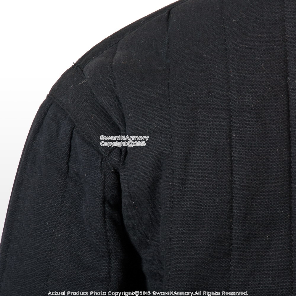 Sca Jacket Medium Size Black Red Gambeson Type 4 Medieval Padded Armour Coat SCA ...