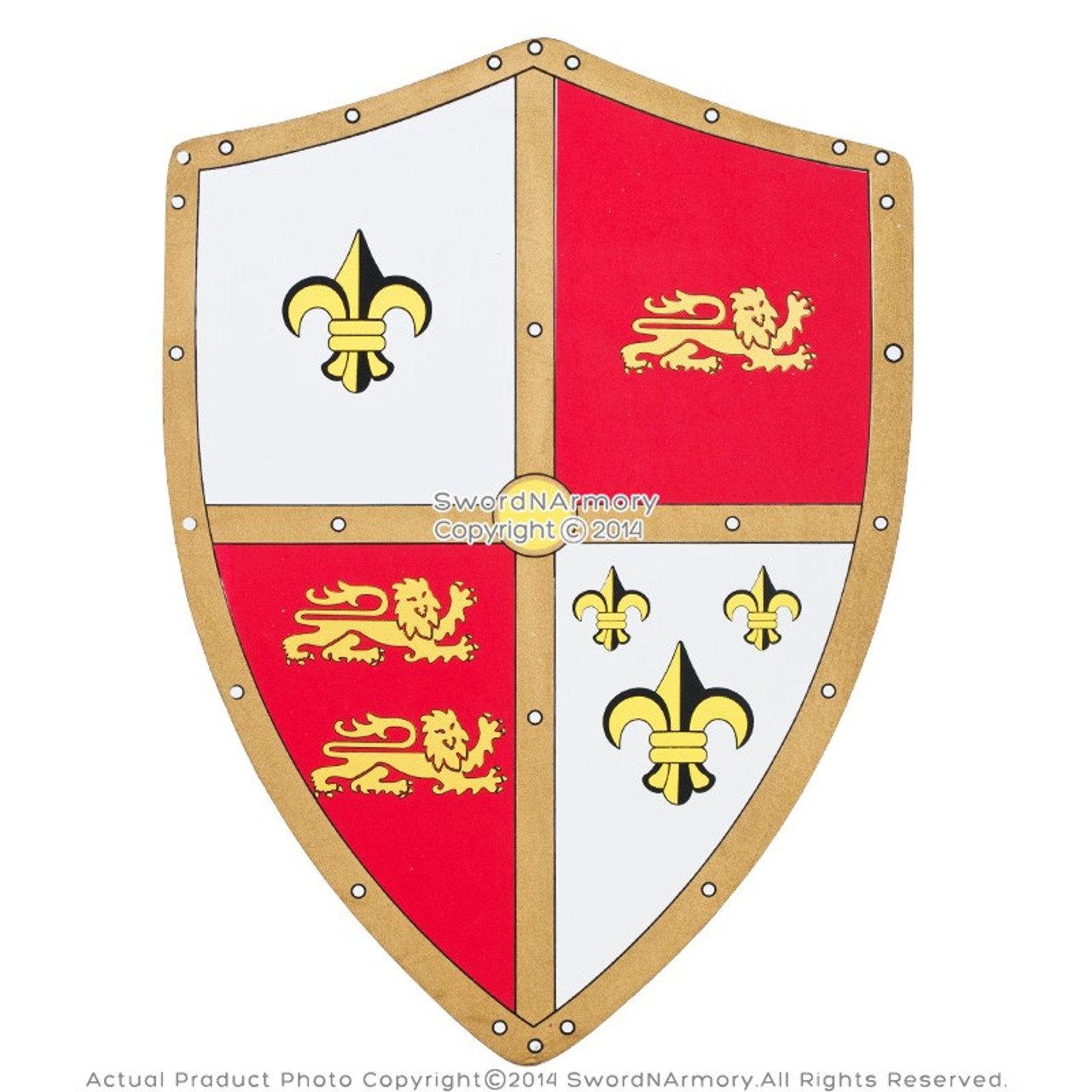 Medieval Royal Crusader Knight Foam Shield w Lion Fleur De Lis Coat Of ...