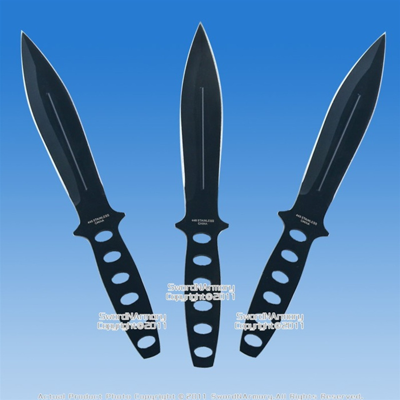Set of 3 Stainless Steel Anime Ninja Throwing Knife with Sheath