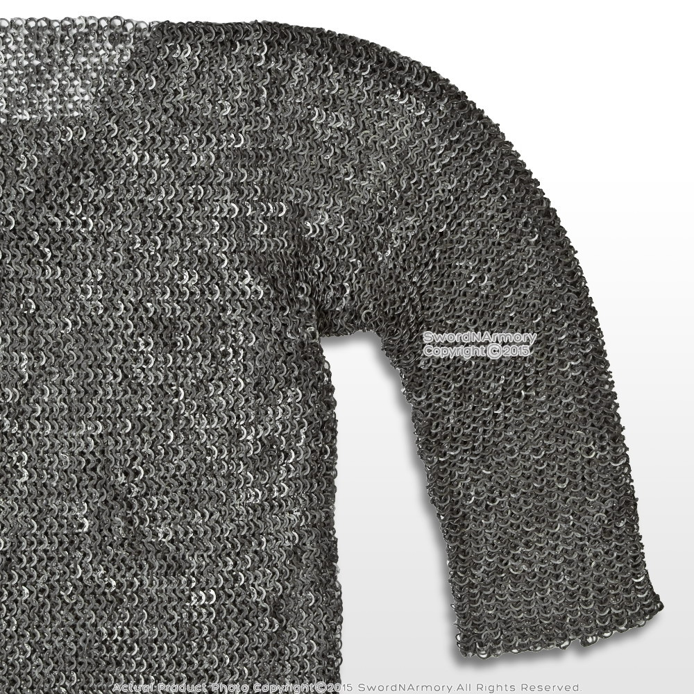 Stainless Steel 18G Medieval Hauberk Chainmail Flat Ring Round Riveted