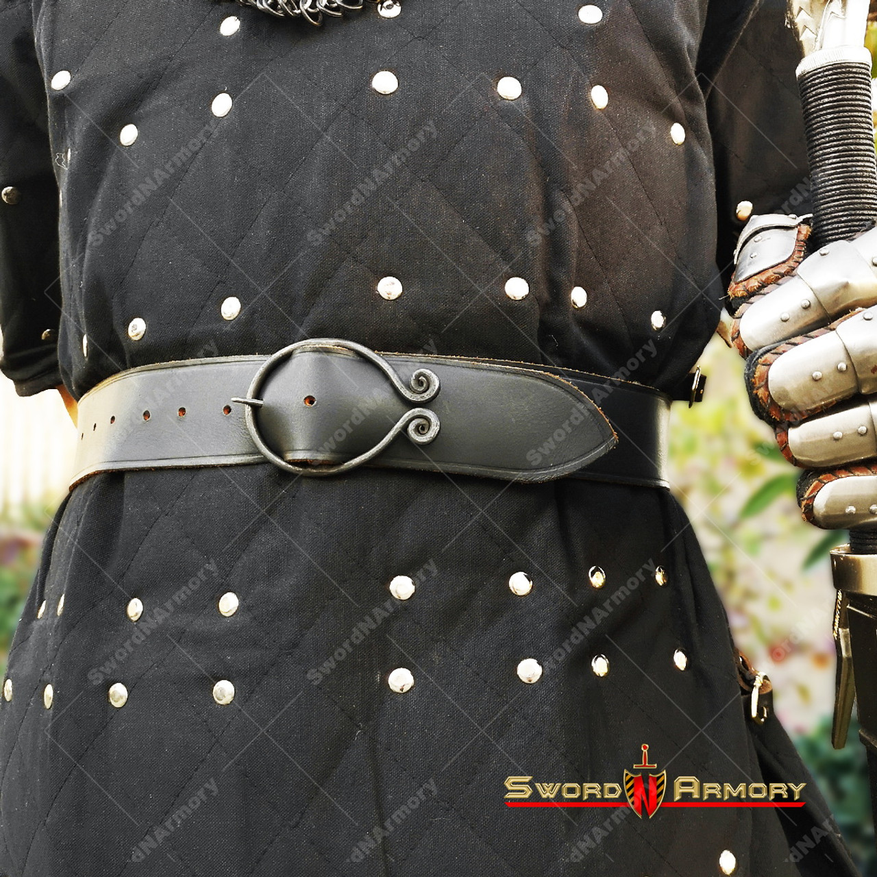 Medieval / Renaissance SCA Ring Belt in Black - 174cm Length