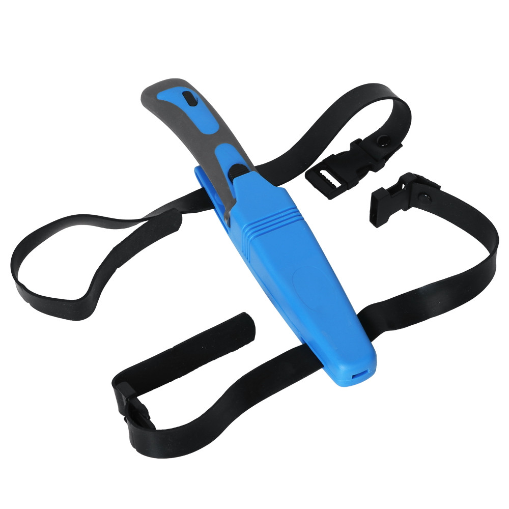 Diving Knife, 9Inch Rubber Grip with Secure Sheath and Leg Straps Serrated Underwater Scuba