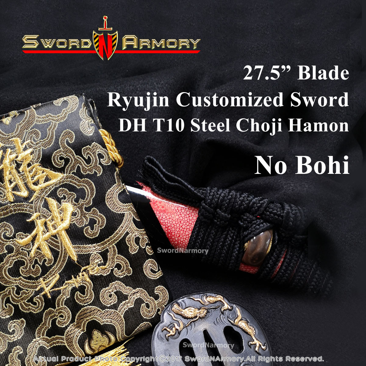 Ryujin DH T10 Steel Choji Hamon Handmade Samurai Katana Sword with