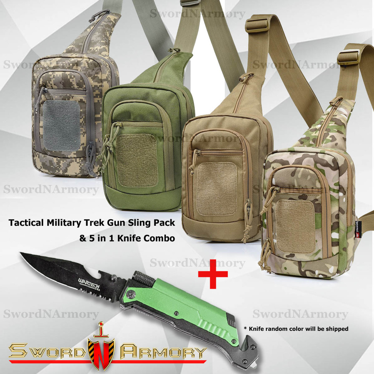 Military Tactical Shoulder Bag Army Camouflage Sling Backpack Men