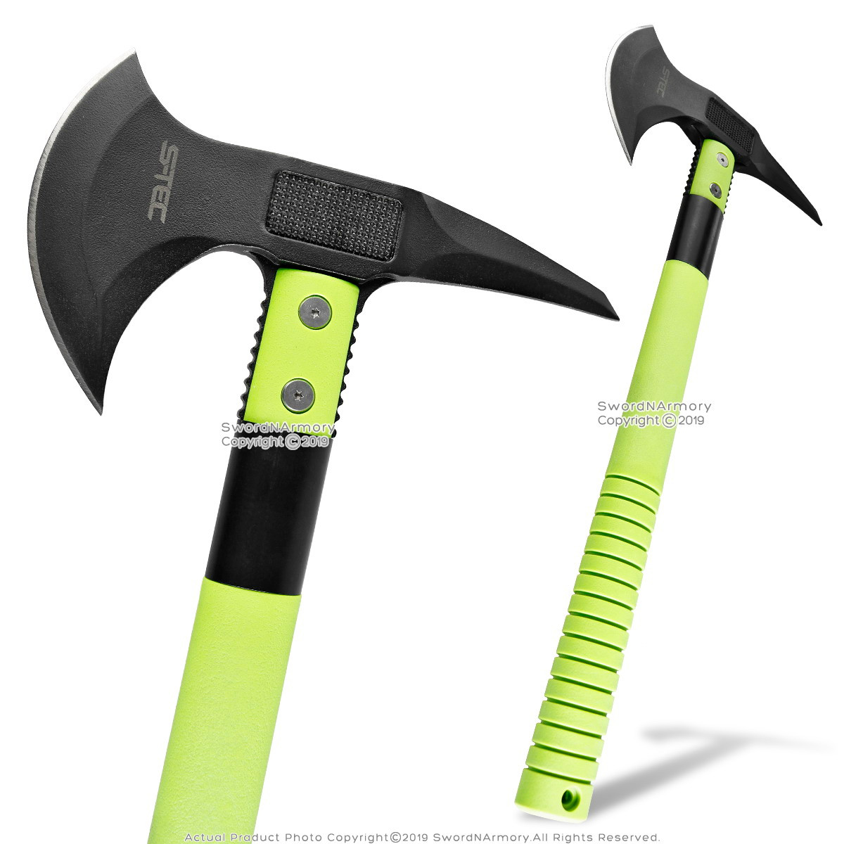 17” Tactical Double Head Axe Tomahawk Hatchet 3CR13 Steel Head