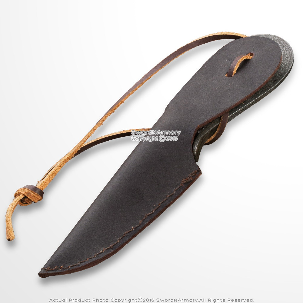 Folded Steel Damascus Medieval Fixed Blade Knife Curved Full Tang ...