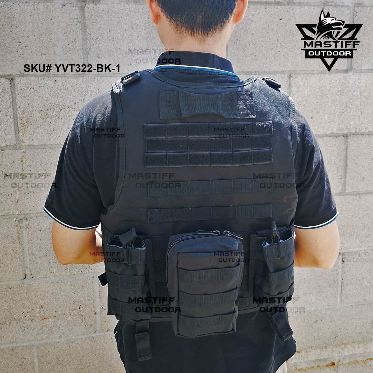 Mastiff Outdoor Tactical Vest Armor Carrier Combat Airsoft Paintball Jacket  (Hook and Loop Fastener Slits) - Sword N Armory