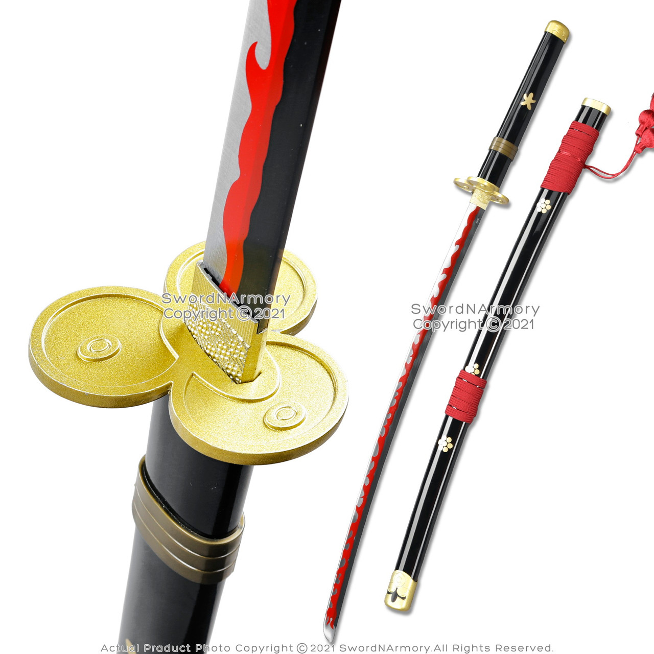 Hand Forged One Piece Roronoa Zoro's Enma Katana Sword Replica 1095 High  Carbon Steel Clay Tempered 