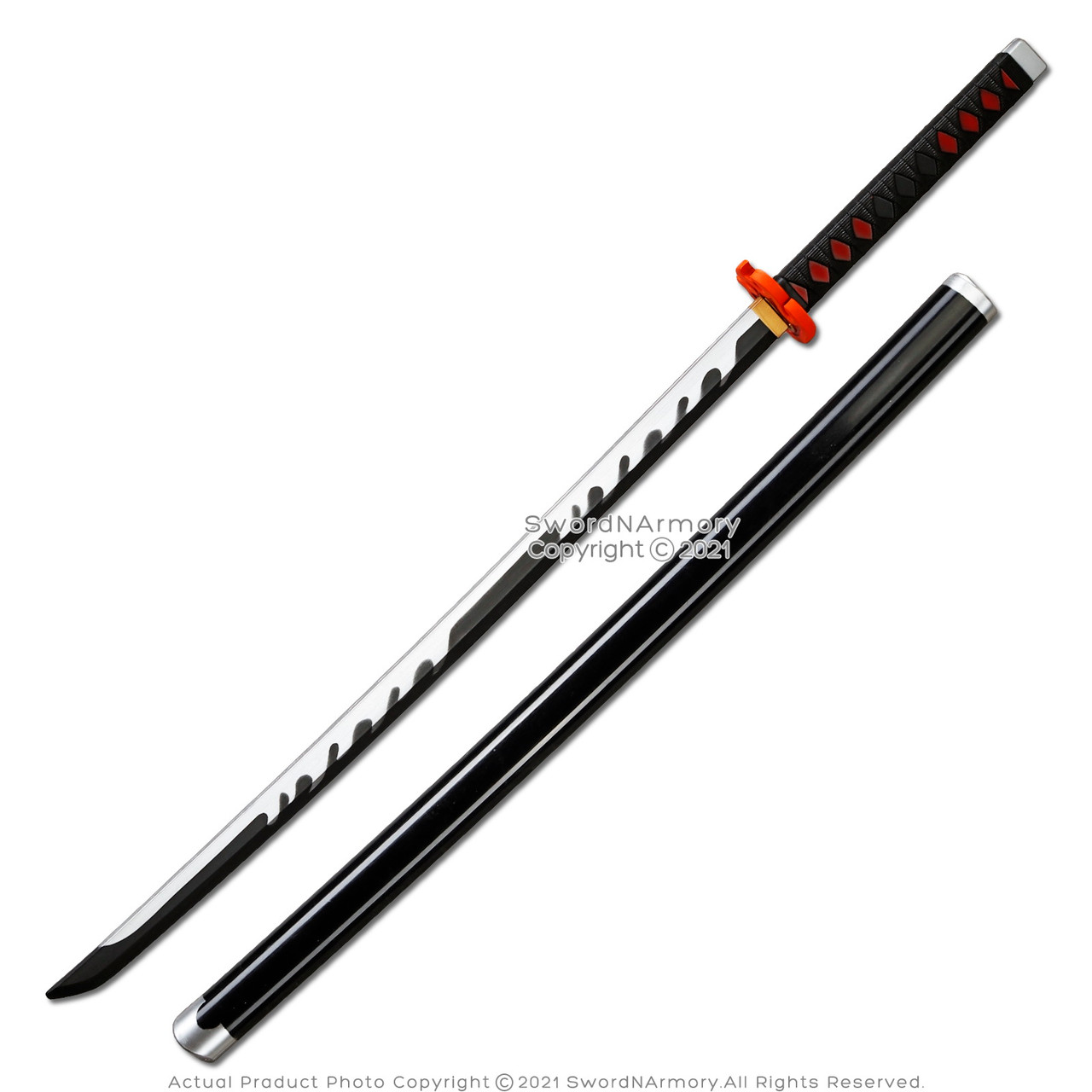 Cosplay Anime Kimetsu no Yaiba Sword Weapon Demon Slayer God of Fire  Agatsuma Zenitsu Sword 1:1 Wood Prop Katana 104cm - AliExpress