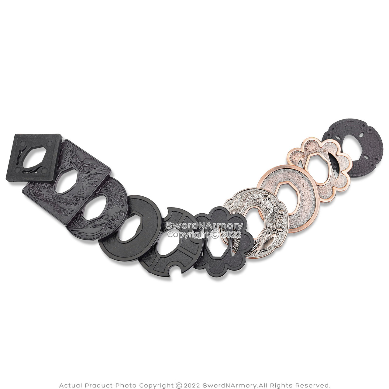 Polypropylene Bokken Katana Kendo Tsuba Guard Metallic Black