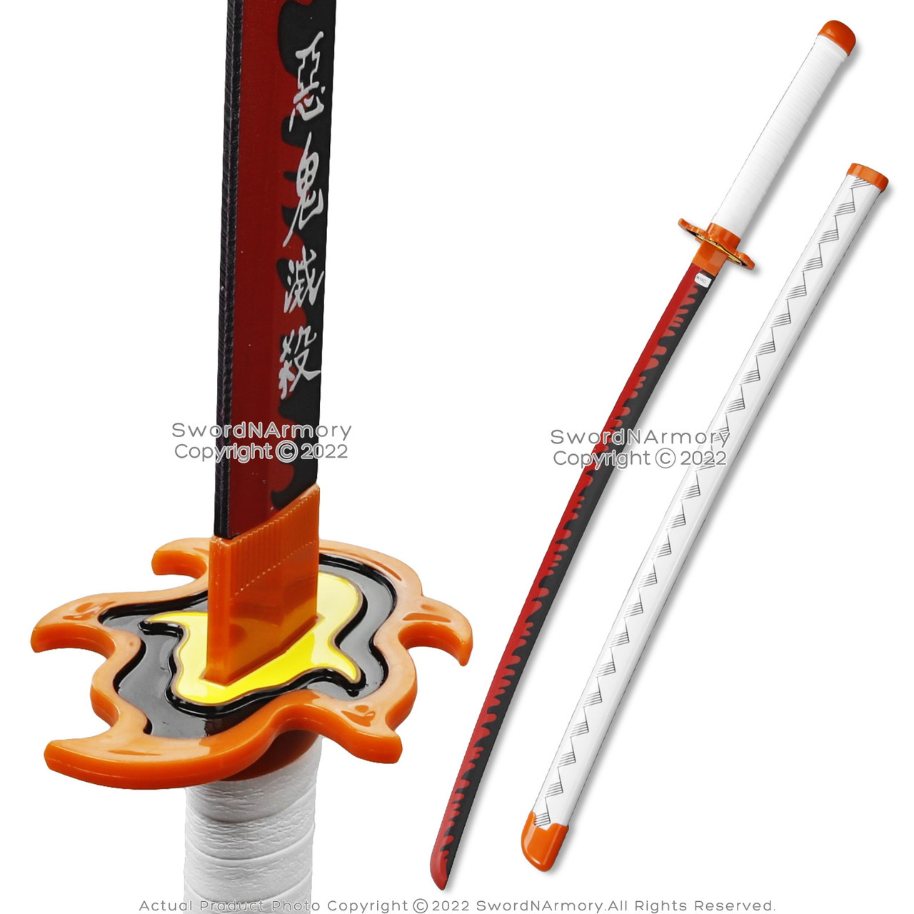 40 ABS Plastic Blade Rengoku Kyojuro Nichirin Katana Samurai Sword Demon  Anime