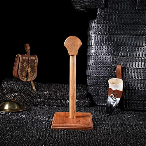 Mythrojan Wooden Helmet Stand Solid Medieval Roman Viking