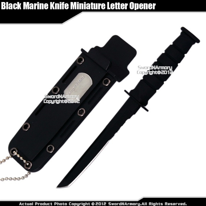 Black Small Marine Knife Replica Letter Opener Mini Dagger Tanto
