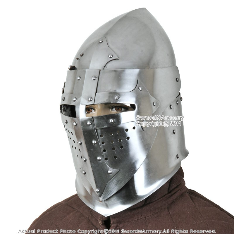 Battle Ready 16G Medieval Knight Pig Faced 14th Century Bascinet