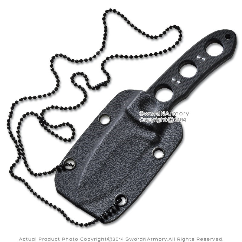 Necklace Titanium Coated Knife with G10 Handle and Kydex Sheath