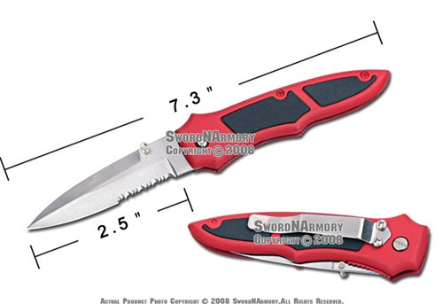 Serrated Stainless Steel Liner Lock Pocket Folder Knife