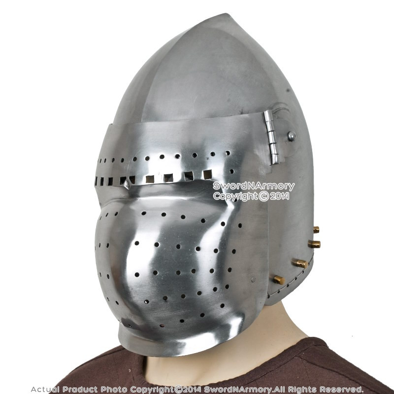 Battle Ready Functional Medieval Helmet with Visor 14th