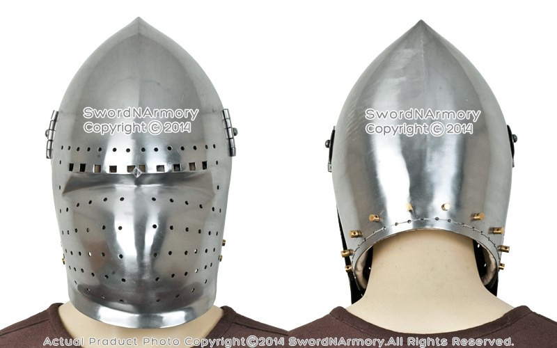 Battle Ready Functional Medieval Helmet with Visor 14th