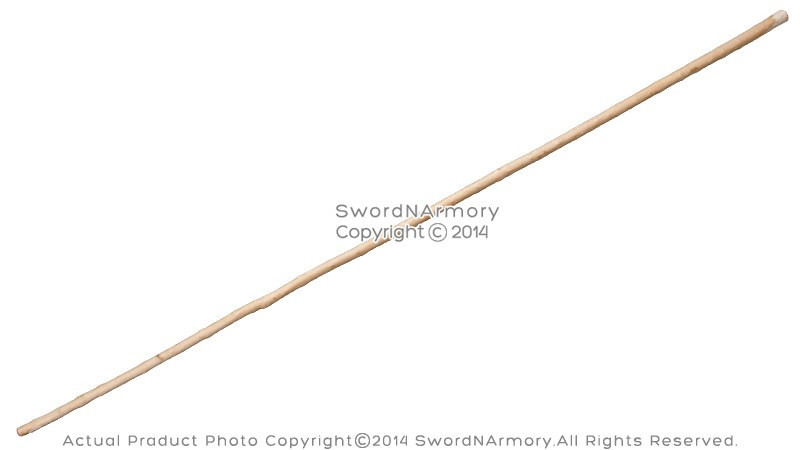 76" Natural White Wax Wood Bo Staff Martial Arts Tapered Karate Stick w/ Skin