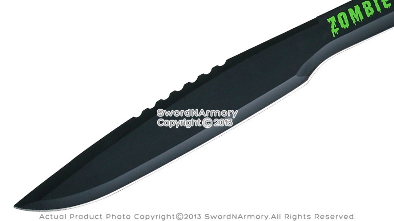 25" Full Tang Green Zombie Killer Machete Survival Gear with Carrying